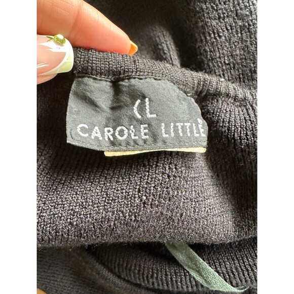 Vintage Carole Little Plunge Halter Sexy Ribbed Knit Sweater Midi Dress S/M - Picture 6 of 6